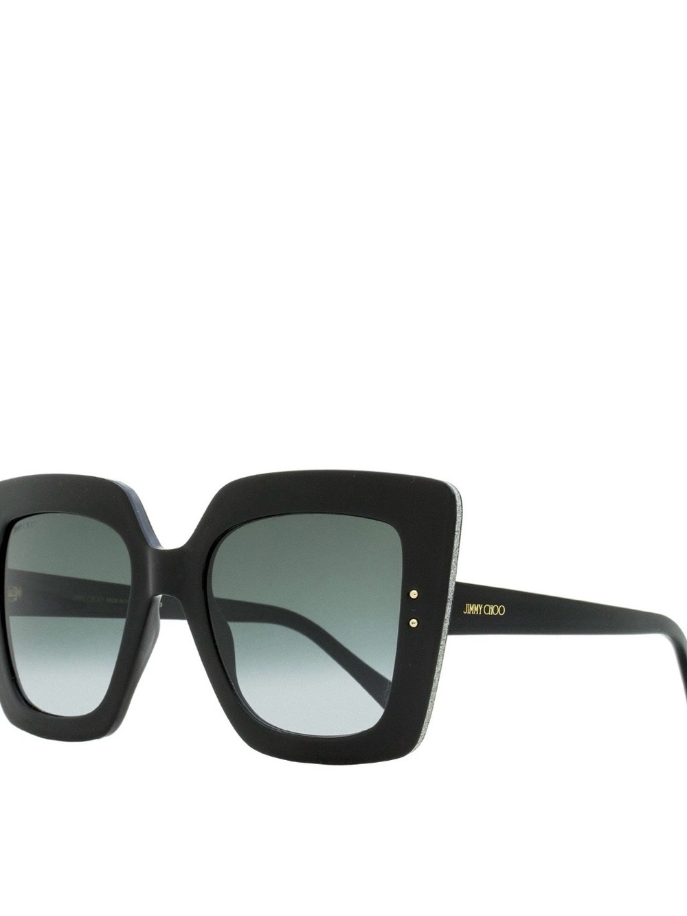 Jimmy Choo Black Square Frame Sunglasses with Gradient Lenses
